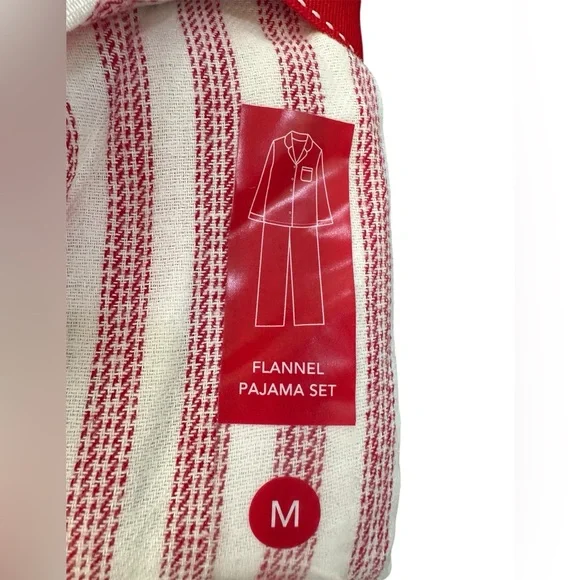 Macy’s Charter Club Red and White Flannel Pajama Set, size Medium, new with tags - Picture 3 of 3